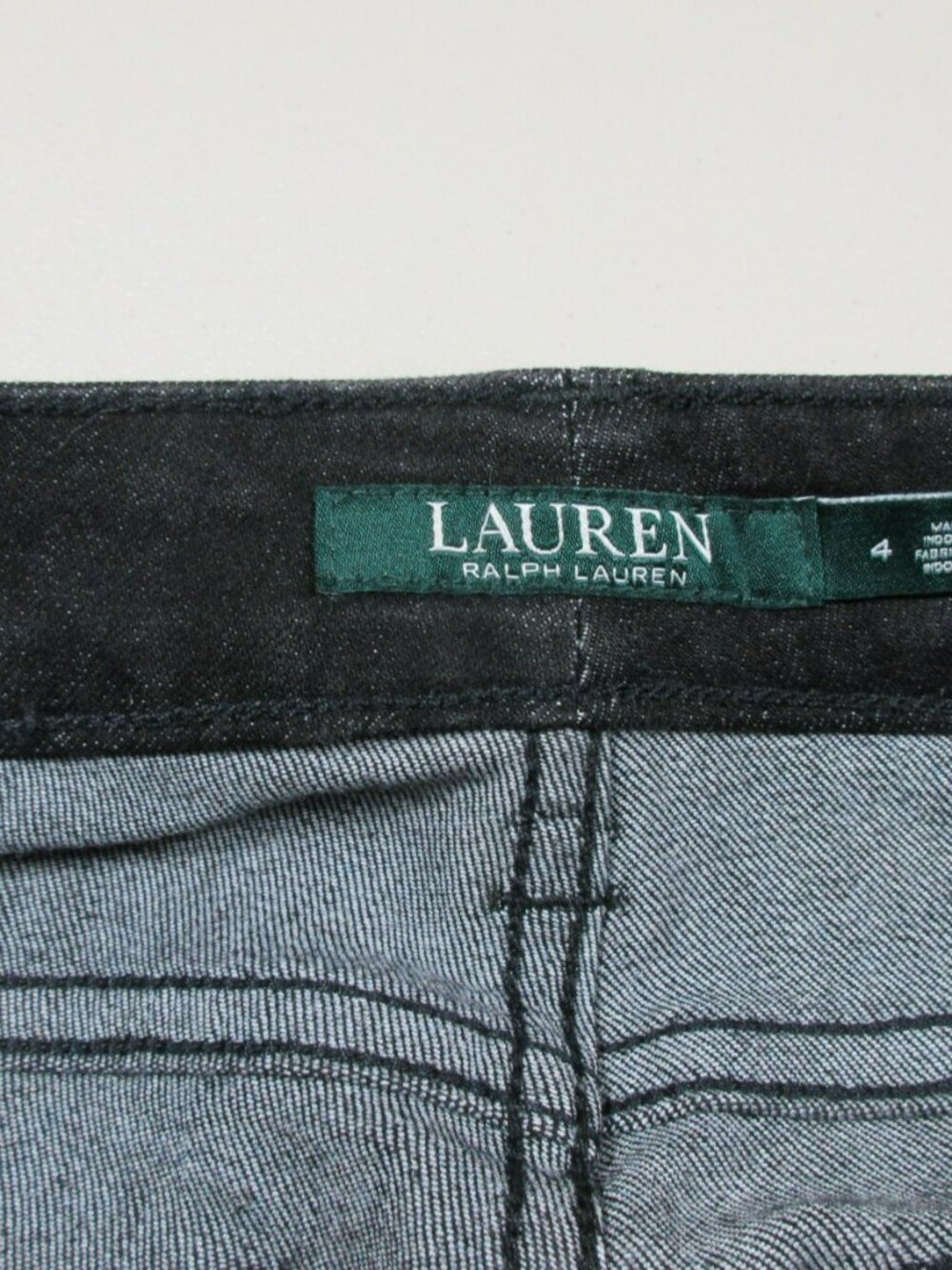 Lauren Ralph Lauren women dark gray stretch embroidered floral capri jeans 4 NWT - Picture 6 of 10